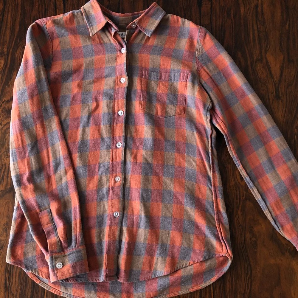 Steven Alan reverse seam flannel button dowb